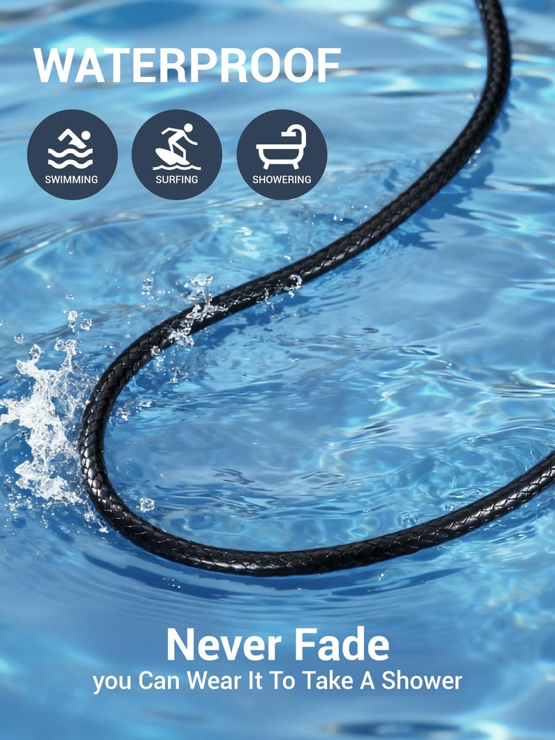 PROSTEEL Necklace String Mens Leather Necklace Cord Pendant Braided Leather Cord Necklace - Image 5